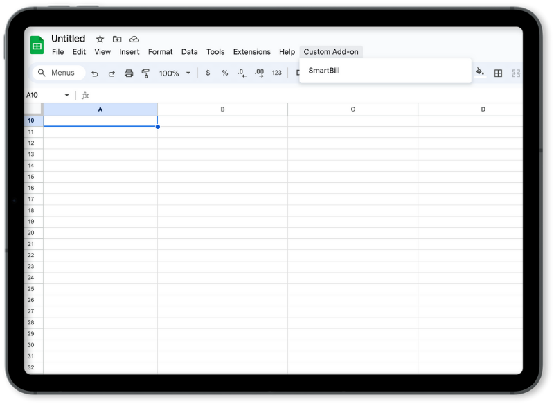 google sheets smartbill addon